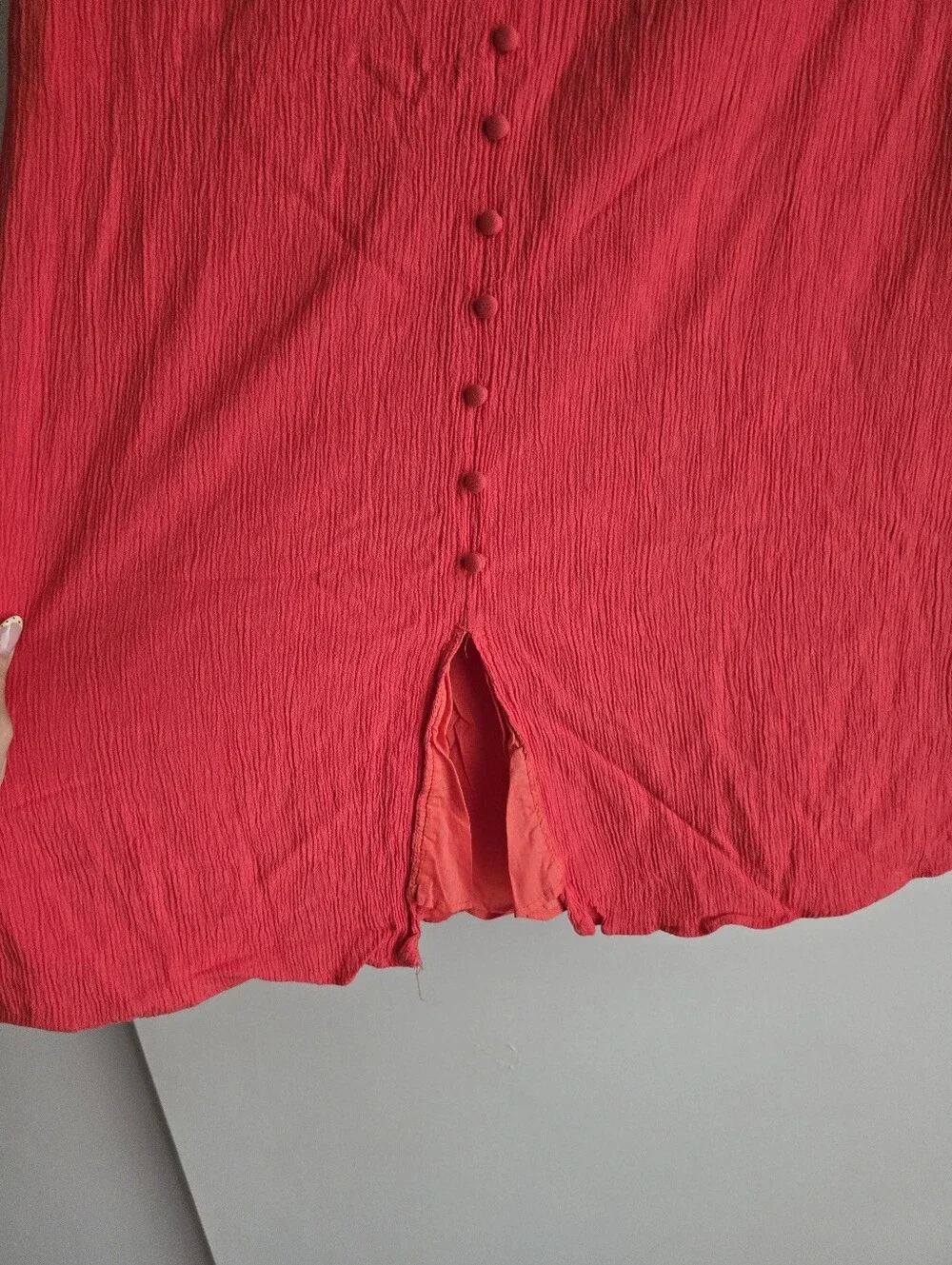 Madewell Smocked Waist Button Front Midi Skirt Size Small